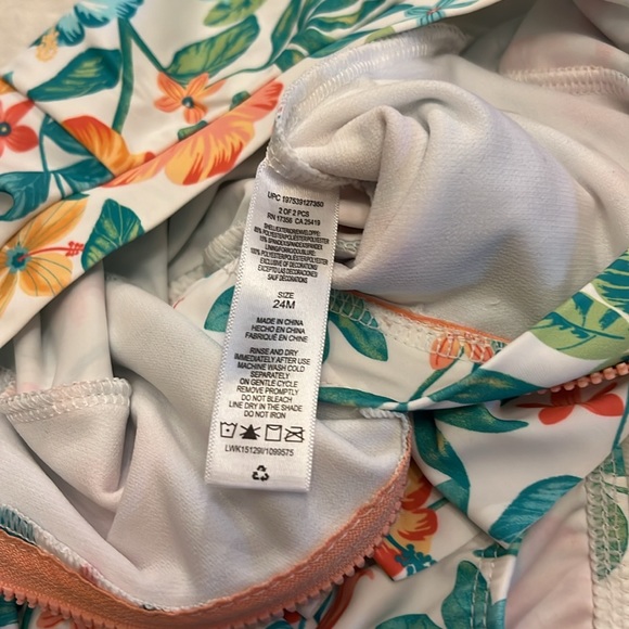 Little Me Tropical One-Piece Infant Rashguard swimsuit - Picture 12 of 14